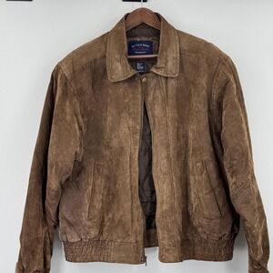 Vintage Oversized Leather Bomber Jacket Suede Mens Large Chocolate Brown Aviator